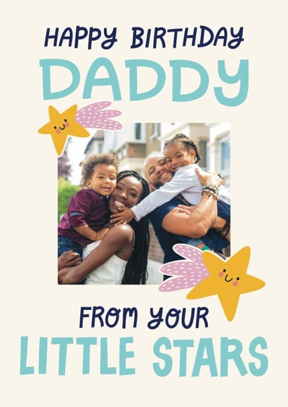 Cute Birthday Card - For Daddy - From Your Little Stars created by Christine Cuddihy Illustration
