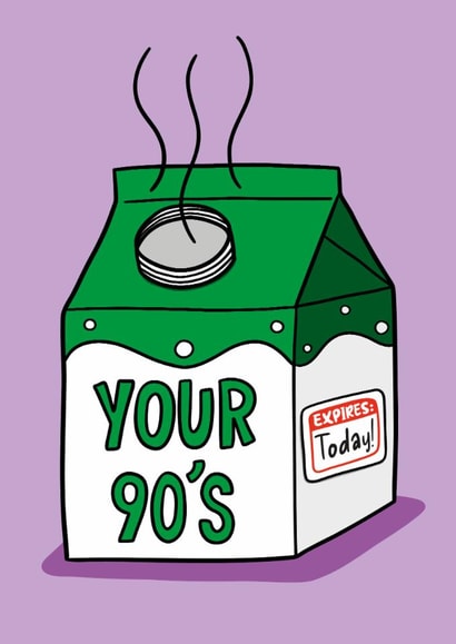 Funny Birthday Card - 100th - Expired Milk Carton created by TeePee Creations