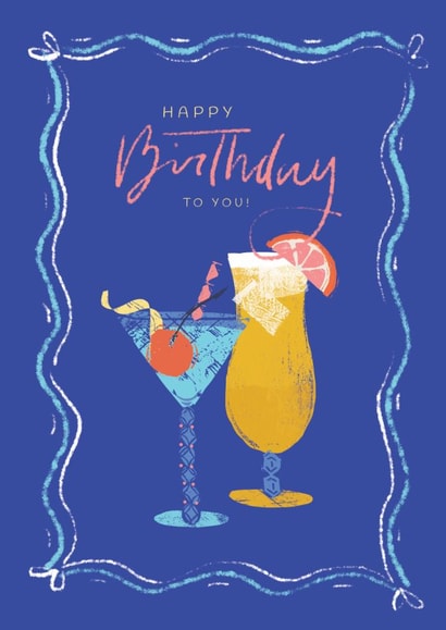 Classic Birthday Card - For Her - Cocktails created by Rebecca Prinn