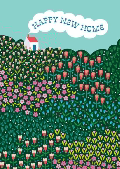 Pretty New Home Card - Happy New Home - Flowers - Cottage created by Maggie Magoo Designs
