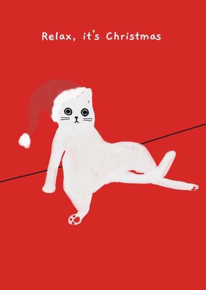 Funny Christmas Card - Relaxed Cat created by Ohh Deer