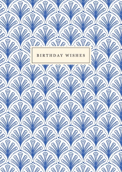 Classic Birthday Card – Blue Palmetto Pattern created by Ohh Deer