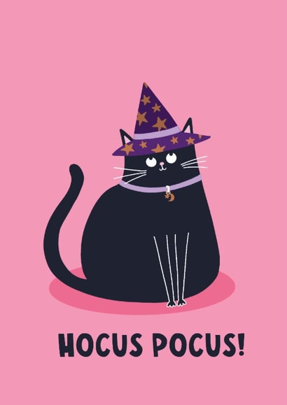 Cute Halloween Card - Hocus Pocus - Cat Witch created by Lucy Maggie Designs