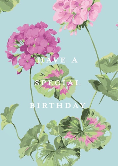 Pretty Birthday Card – Pink Geraniums created by Ohh Deer