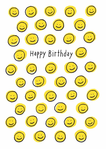 Cute Birthday Card – Smiley Faces created by Ohh Deer