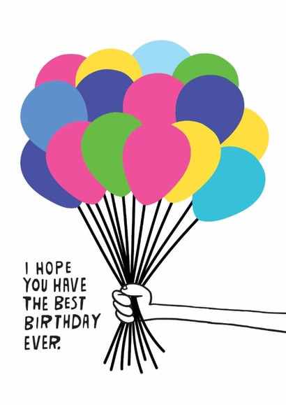 Classic Birthday Card – Bright Balloon Bunch created by Ohh Deer