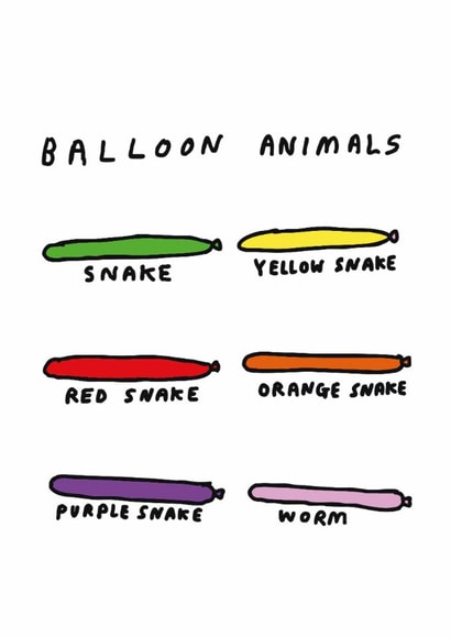 Funny Birthday Card – Balloon Animals created by Ohh Deer