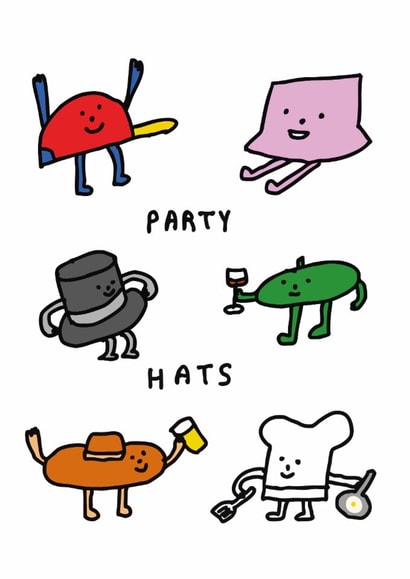 Funny Birthday Card – Party Hats created by Ohh Deer