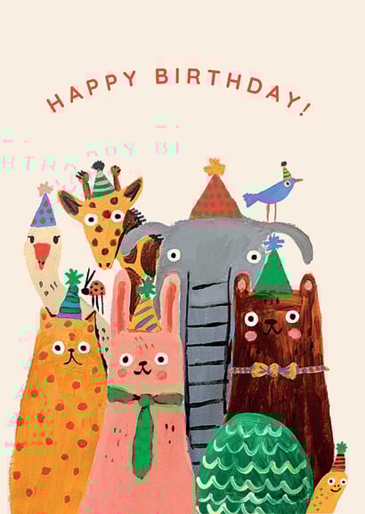 Cute Birthday Card – Party Animals created by Ohh Deer