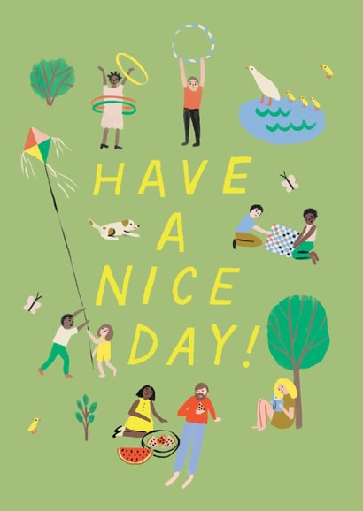 Classic Birthday Card - Park Picnic - Have A Nice Day created by Ohh Deer