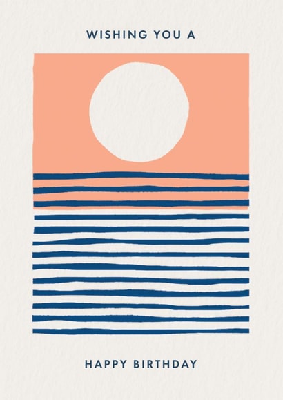Arty Birthday Card – Striped Sunset created by Ohh Deer