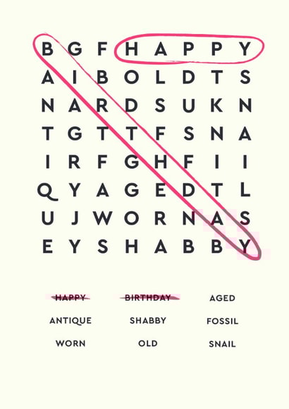 Funny Birthday Card – Word Search created by Ohh Deer