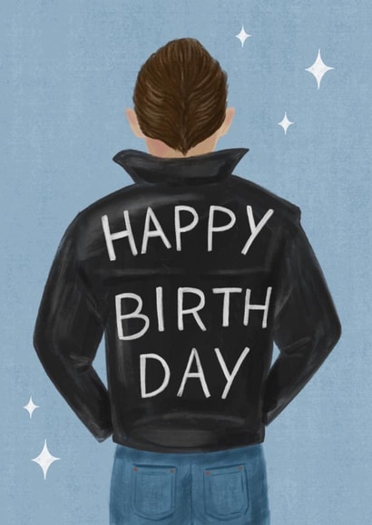 Classic Birthday Card - For Him - Leather Jacket created by Silky Rose Design