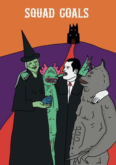 Funny Halloween Card - Squad Goals - Vampire created by Blessherlittleartoons by Amy