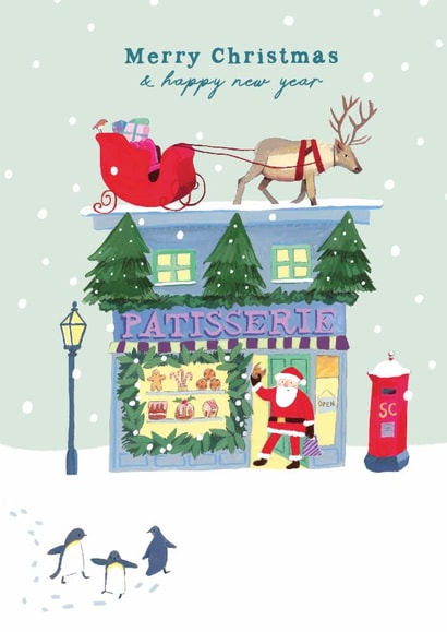 Cute Christmas Card - North Pole Patisserie - Santa created by Holly Fox
