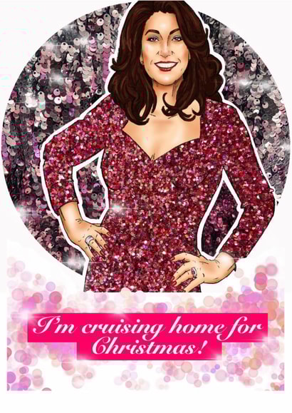 Christmas card - Jane McDonald - cruising home for Christmas created by Martyn With A Y