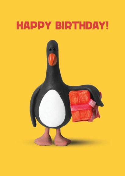 Classic Birthday Card - Wallace and Gromit - Feathers McGraw created by Hype Associates