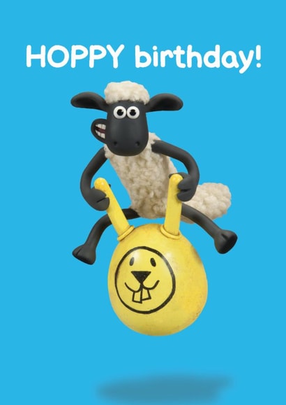 Cute Birthday Card - Shaun The Sheep - Space Hopper created by Hype Cards