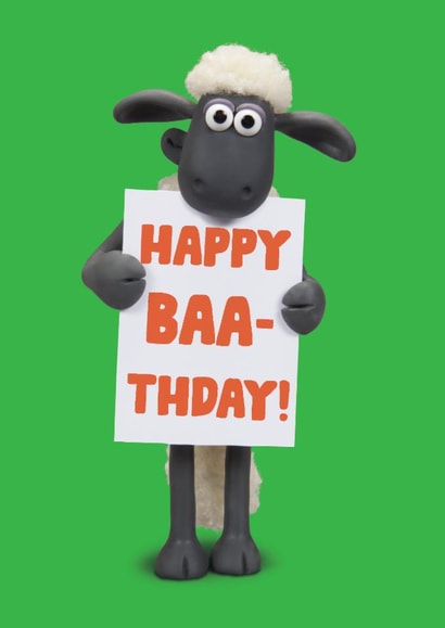 Cute Birthday Card - Shaun The Sheep - Baa-thday created by Hype Cards