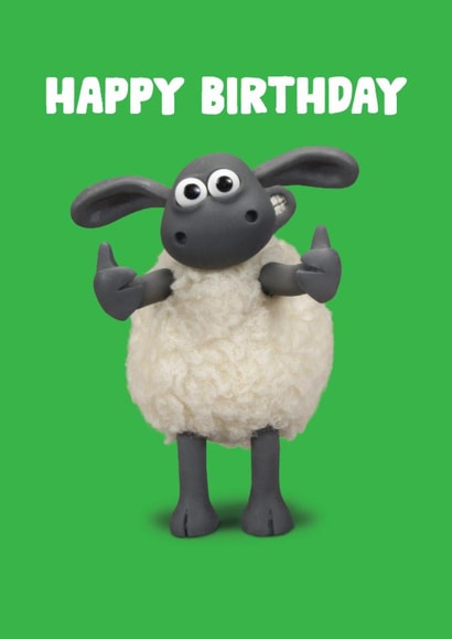 Cute Birthday Card - Shaun The Sheep - Timmy Time - Thumbs Up created by Hype Cards