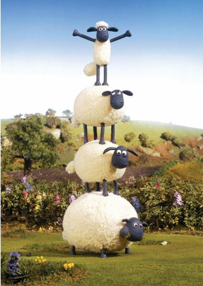 Cute Just Because Card Card - Shaun The Sheep - Sheep Pyramid created by Hype Associates