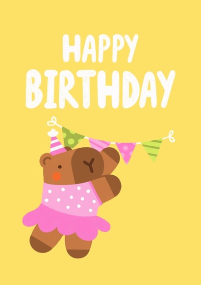 Cute Birthday Card - Capybara - Bunting created by Gema Melgar