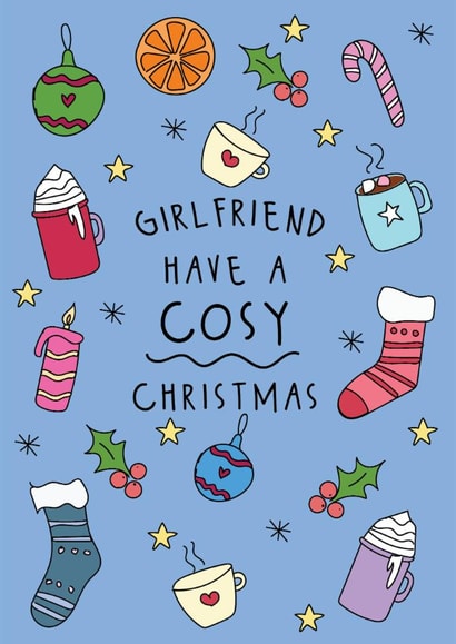 Cute Christmas Card - For Girlfriend - Festive Illustrations created by @Laura Lonsdale Designs