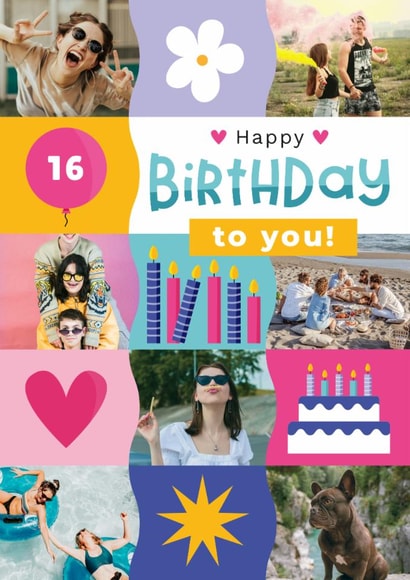 Cute 16th Birthday Card - For Her created by Joanne Hawker
