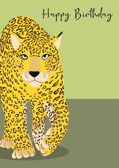 Birthday - Leopard - Modern created by Beverley Edge Illustrations