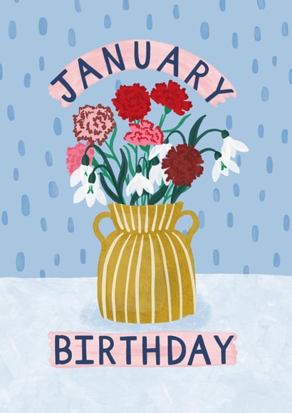 Classic Birthday Card - January Flowers - For Her created by Jessie Maeve Studio