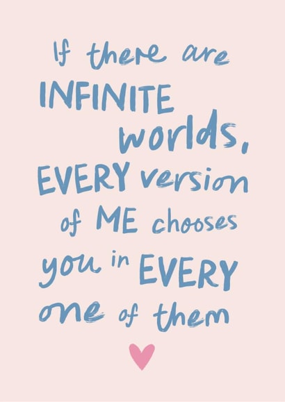 Classic Anniversary/Valentine's Day Card - Infinite Worlds - The Summer I Turned Pretty created by Sweetlove Press