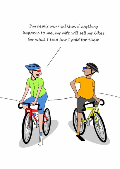 Funny Birthday Card - Selling Bikes created by Swizzoo