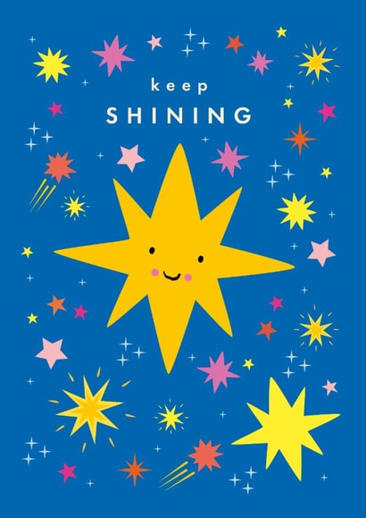 Cute Exams/Congratulations Card - Keep Shining - Star created by Klara Hawkins