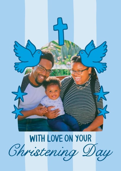 Cute Christening Card - For Boy - With Love On Your Christening Day created by TeePee Creations