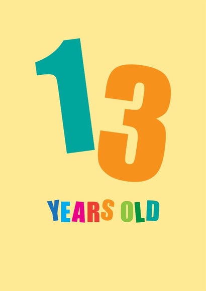 Classic 13th Birthday Card - 13 Years Old created by mrs L cards