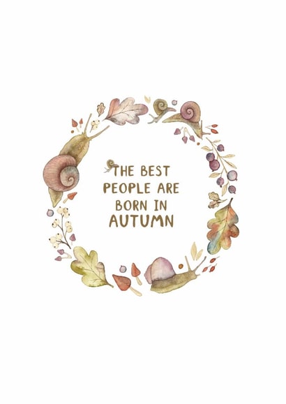 Autumn leaves birthday card, new baby created by Elena O'Neill