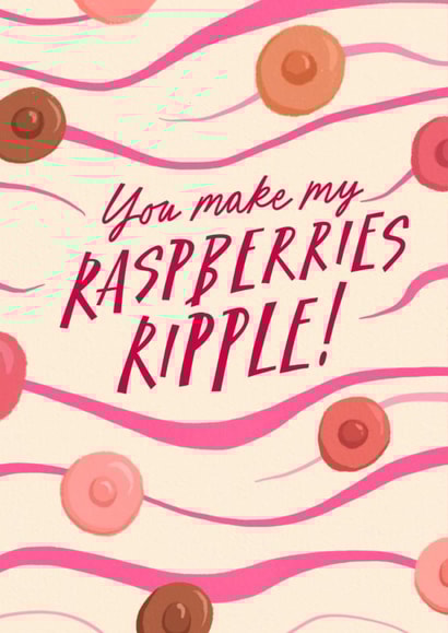 Cheeky Anniversary/Valentine's Day Card - Raspberries Ripple - Perky Nipples Pun created by Running with Scissors