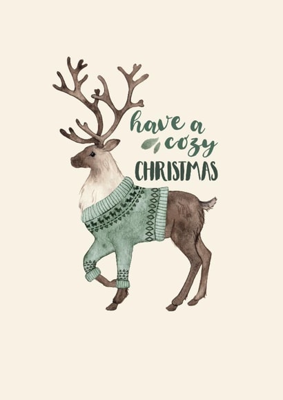 Classic Christmas Card - Reindeer - Have A Cosy Christmas created by Elena O'Neill