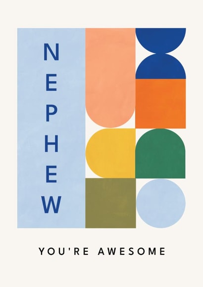 Arty Birthday Card - For Nephew - Bauhaus Shapes created by Lemon and Sugar 