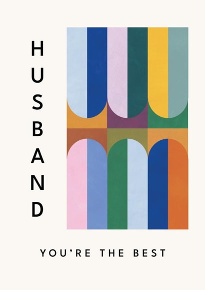 Arty Birthday/Anniversary Card - For Husband - Bauhaus Shapes created by Lemon and Sugar 