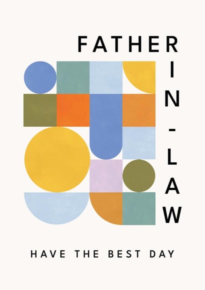 Arty Birthday Card - Father In Law - Bauhaus Shapes created by Lemon and Sugar 