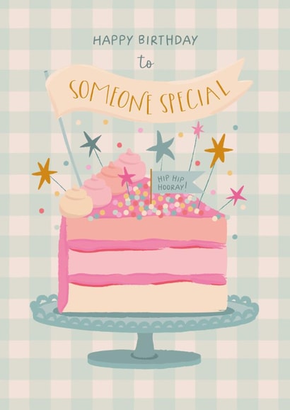 Pretty Birthday Card - Someone Special - Pink Cake created by The Pattern Press