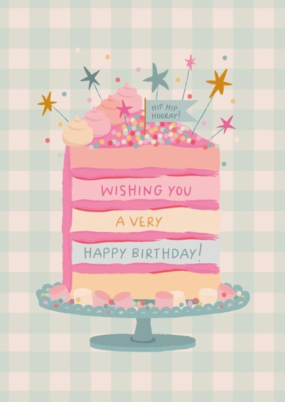 Classic Birthday Card - For Her - Cake created by The Pattern Press
