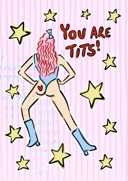 Funny Rude Card – You Are Tits – Cheeky Birthday Or Just Because For Friend created by Hello Melody