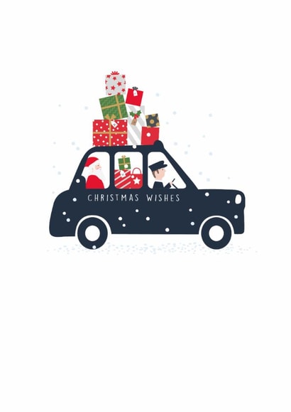 Classic Christmas Card - London Cab - Presents created by Klara Hawkins