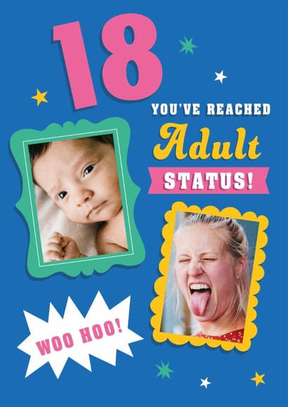 Classic Birthday Card - 18th - Adult Status created by Dalia Clark Design