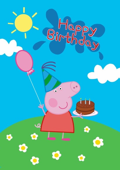 Peppa Pig celebrates birthday fun, in a playful design for children. created by Sharonflemingart