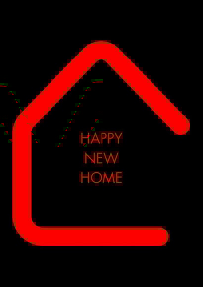 Modern Minimalist New Home Card – Bold Red House Outline, Happy New Home created by Impossible Fox Designs