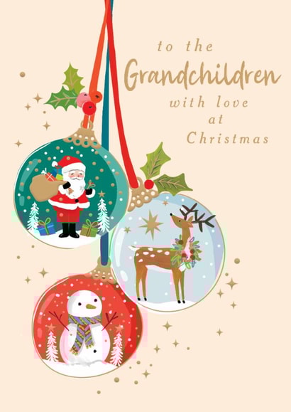 Cute Christmas, Santa, Reindeer, Snowman, Baubles, Grandchildren created by Rosanna Rossi