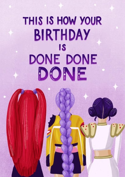 KPop Demon Hunters Birthday Card - Done Done - Huntrx created by Silky Rose Design